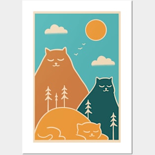 Cats nature mountains Posters and Art